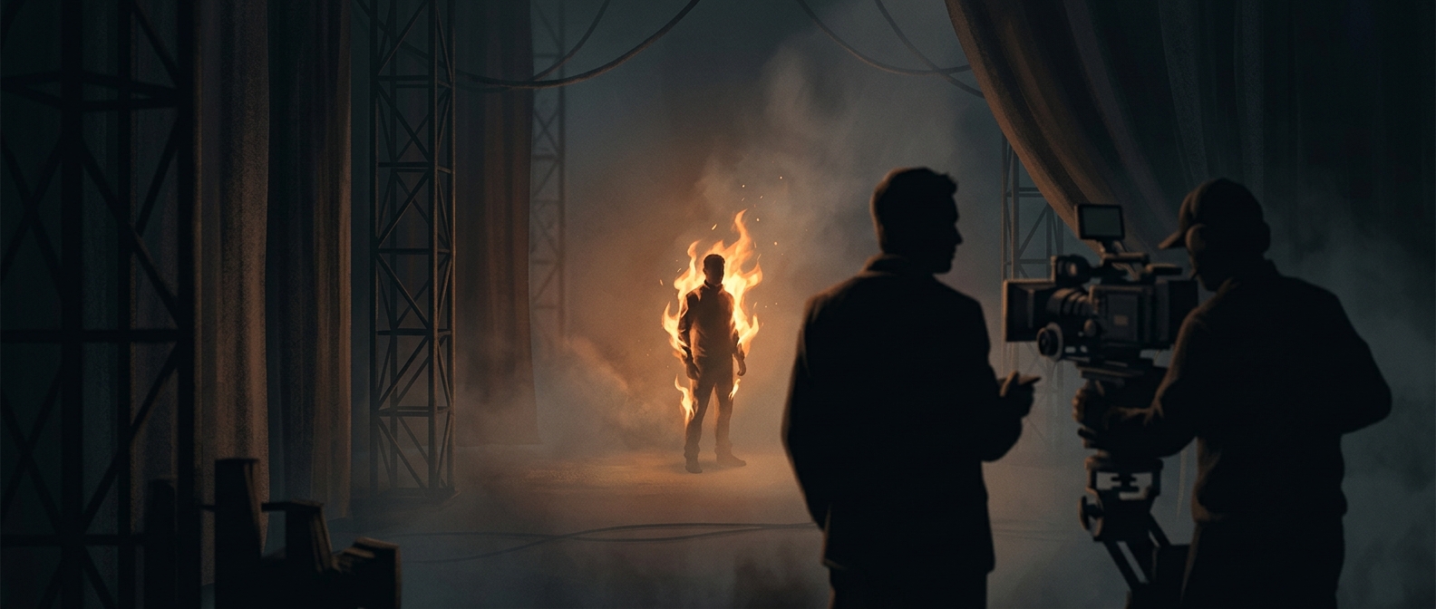 The stunt performers who set themselves on fire