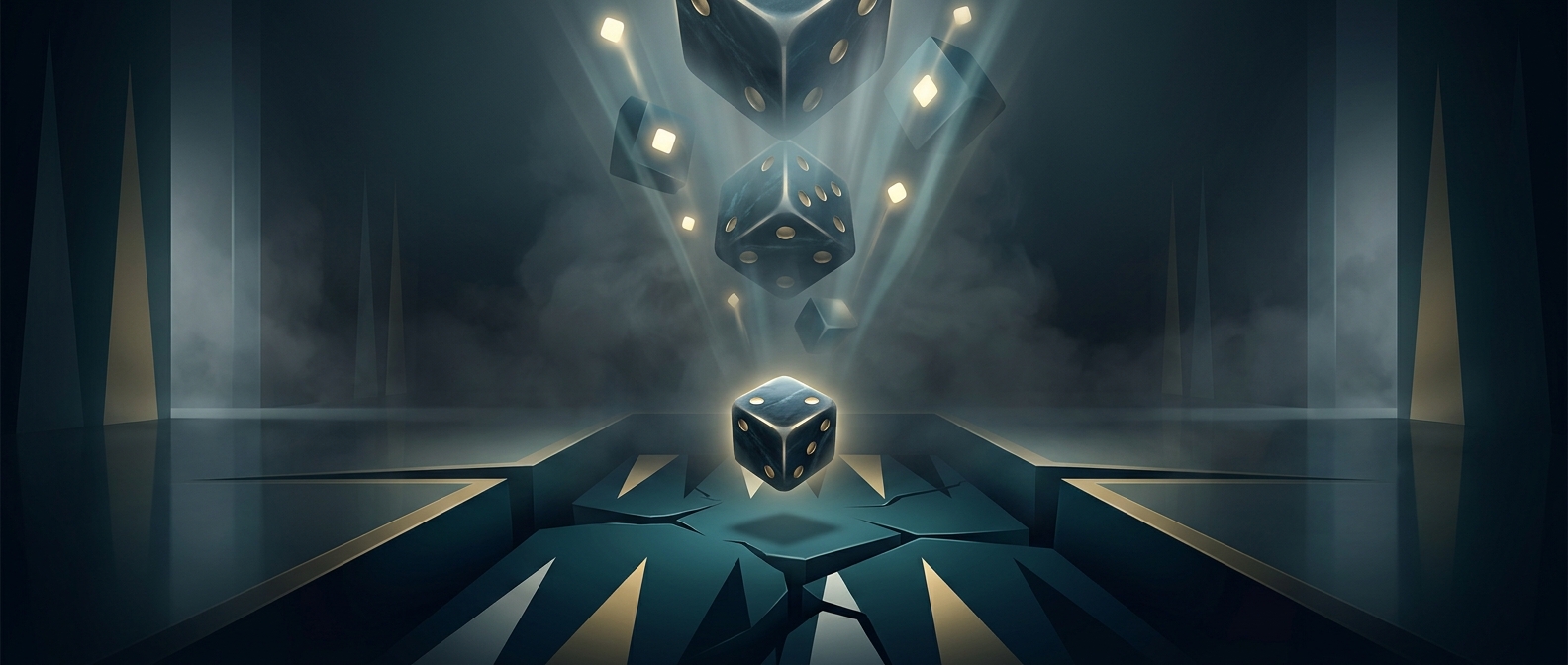 Backgammon’s doubling cube lets a player raise the stakes before the game ends