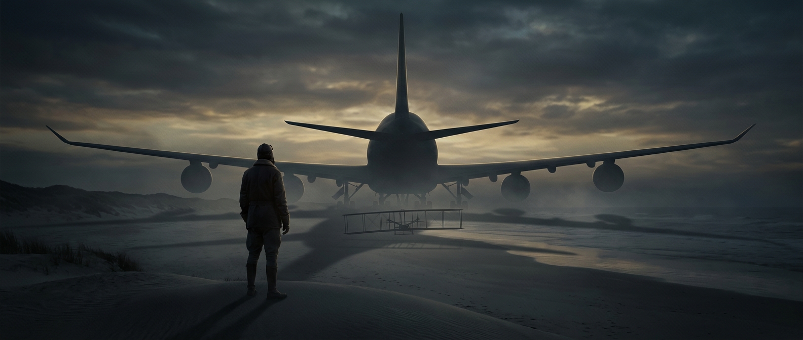 The Wright brothers’ first flight was shorter than a 747’s wingspan
