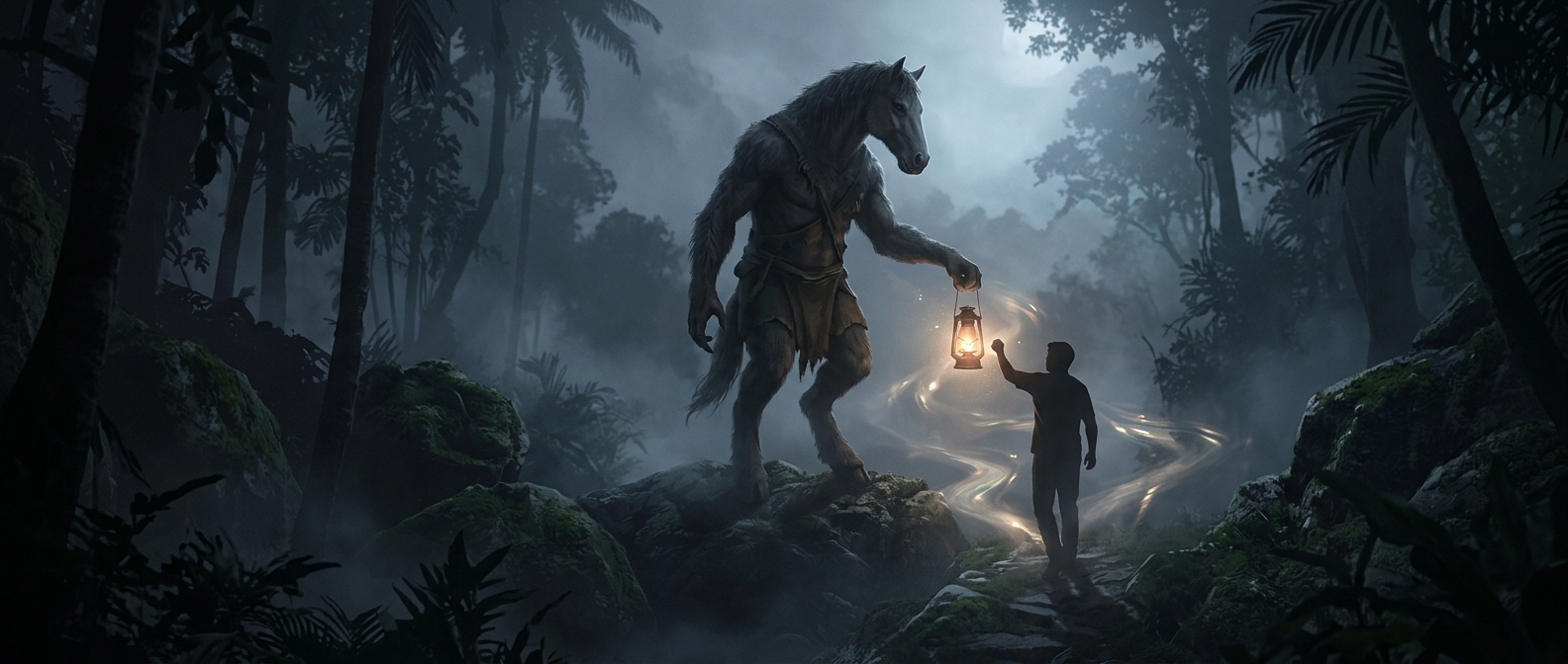 Tikbalang is a humanoid horse playing mountain tricks