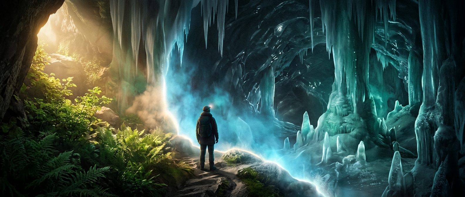 A cave where summer freezes into ice