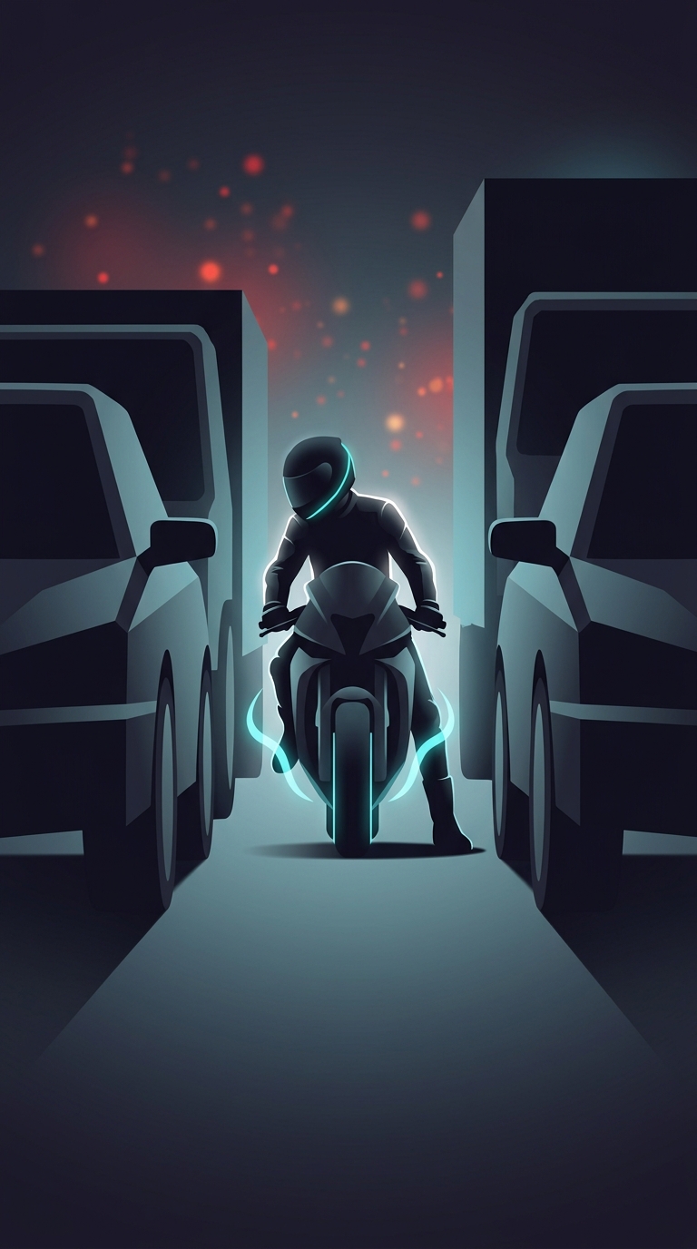 Why is it statistically safer for motorcycles to drive between lanes of stopped cars in heavy traffic?