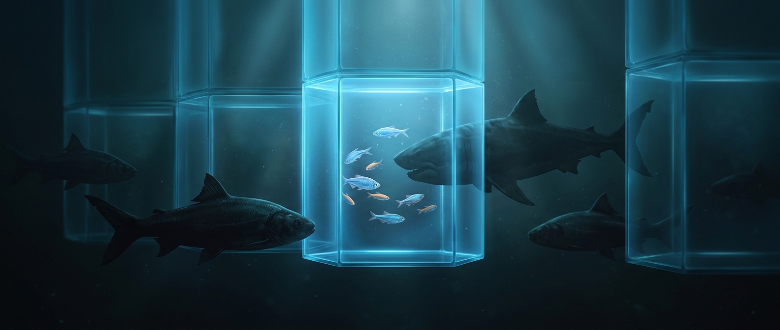 Fish are kept in separate tanks to prevent eating