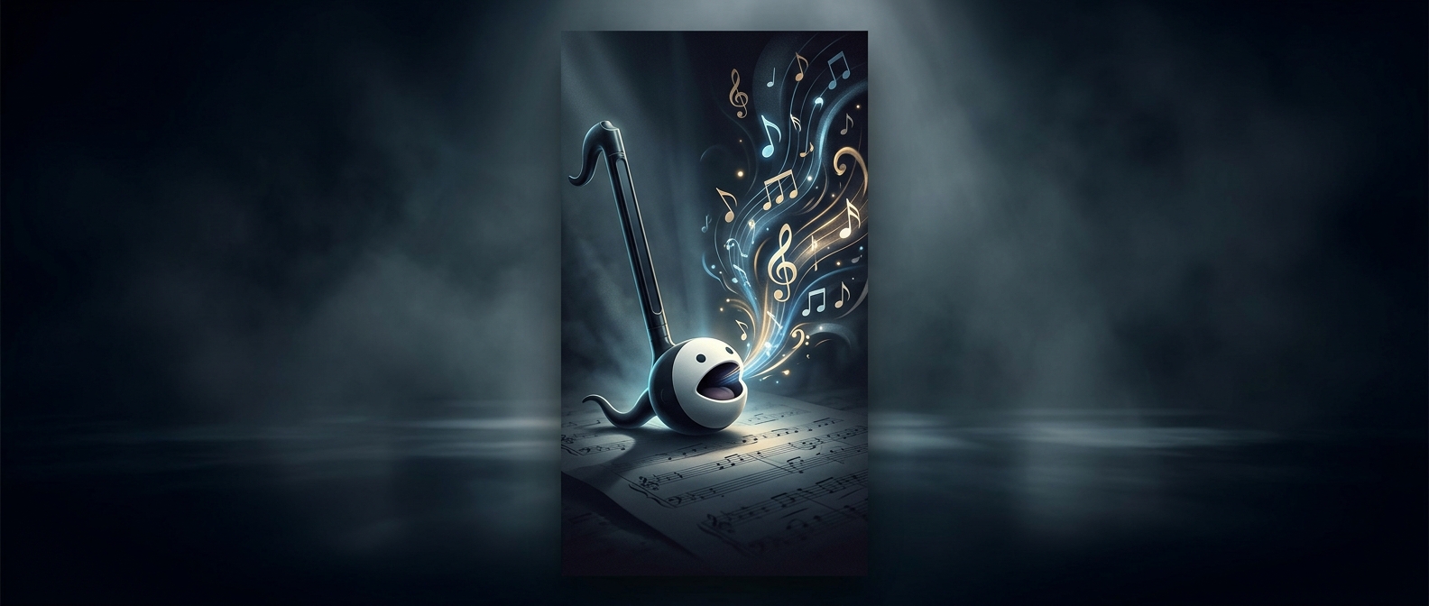 Otamatone looks like a screaming music note
