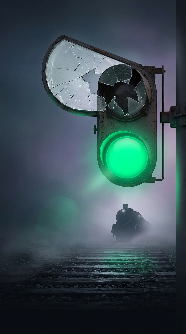 Before cars, railway traffic lights used clear white glass for go. Why did they switch to bright green?
