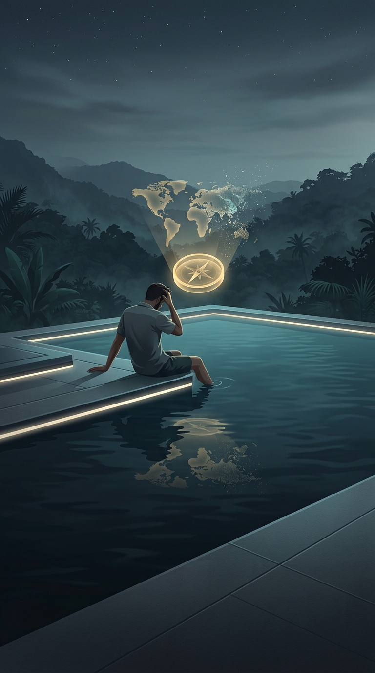 Why do you often feel completely exhausted and deeply unfulfilled immediately after returning from a luxury vacation?