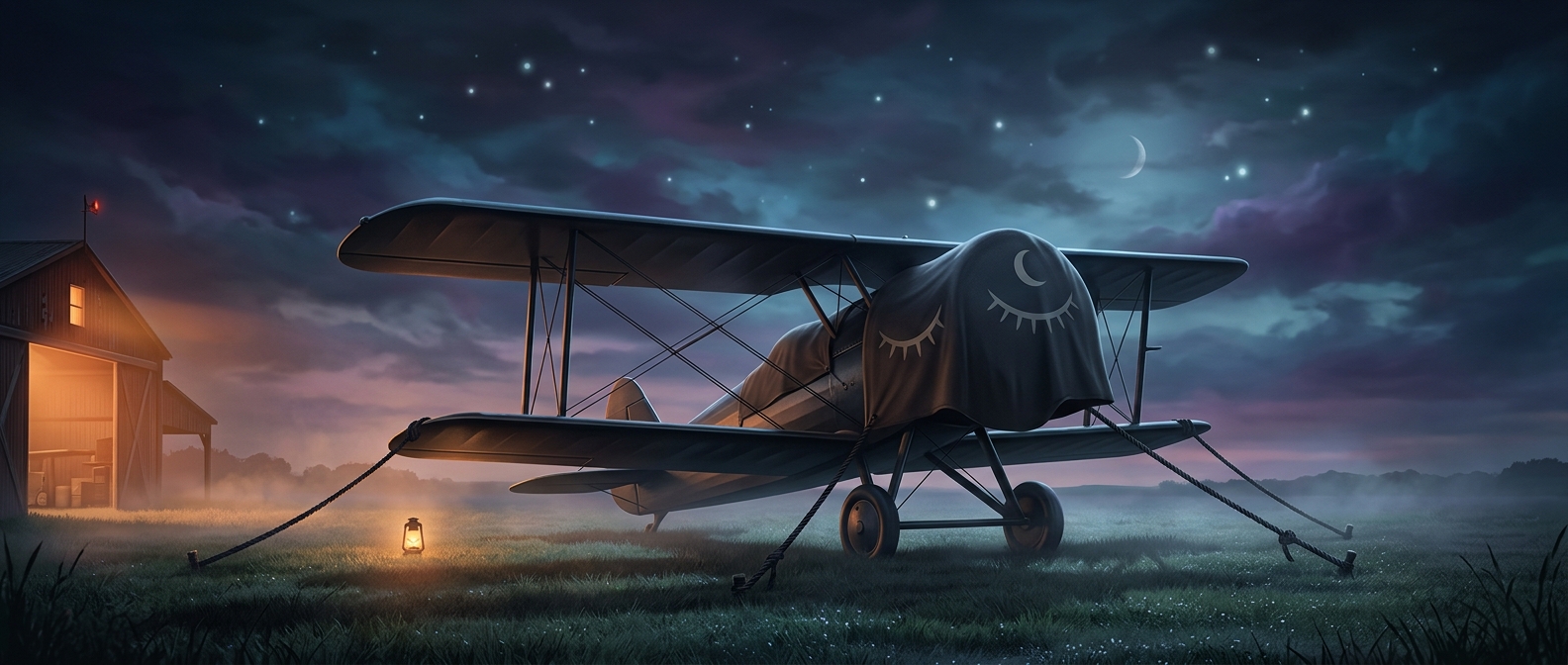 Early passenger flights stopped at sunset