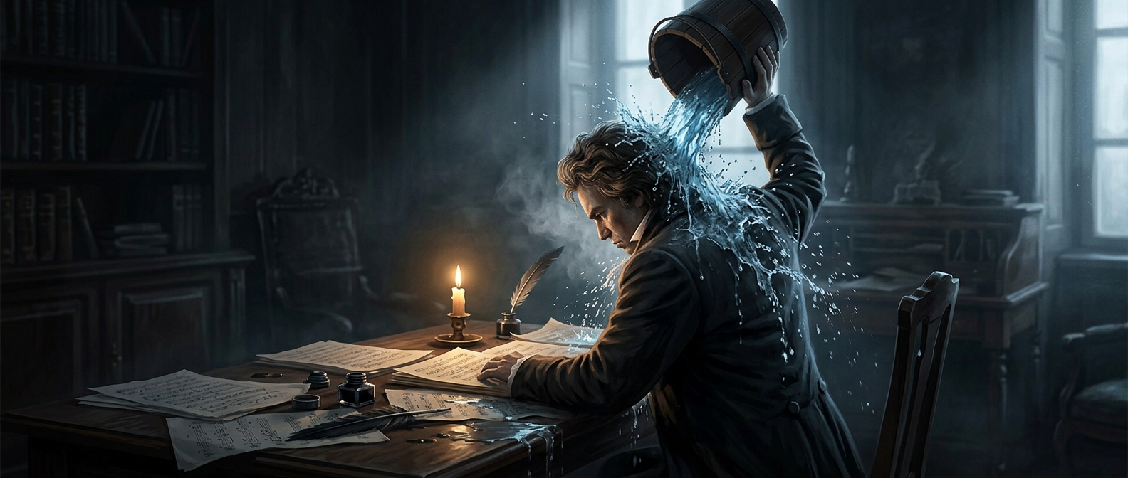 Beethoven poured cold water over his head to write