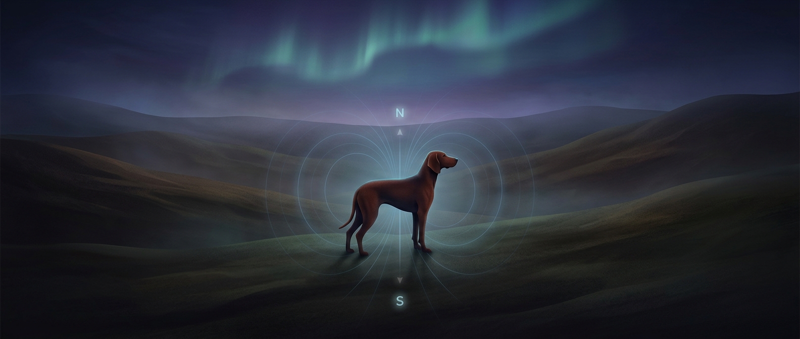 Dogs may face north before they poop