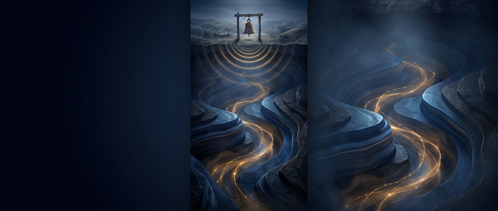 Sound steadily travels through the solid crust of Earth