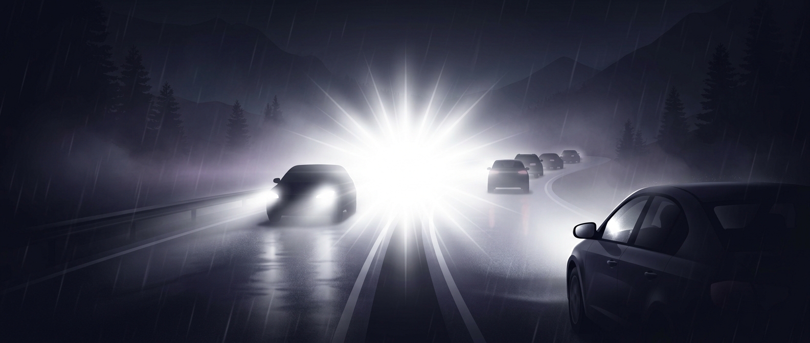 Why high beams can blind oncoming drivers