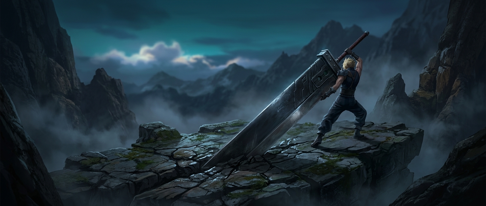 Cloud's Buster Sword would weigh like a refrigerator