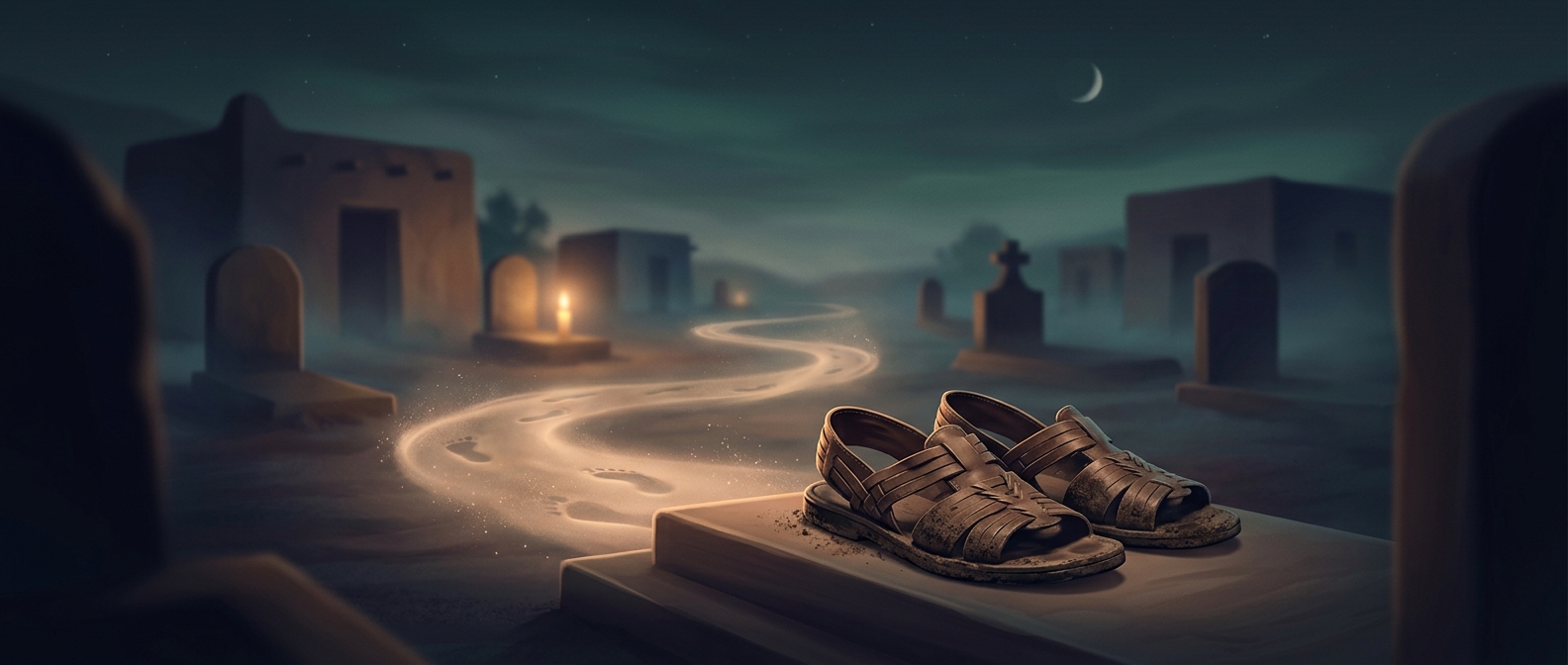 Villages in Mexico place shoes at graves so wandering souls walk home guided by worn soles instead of vanishing