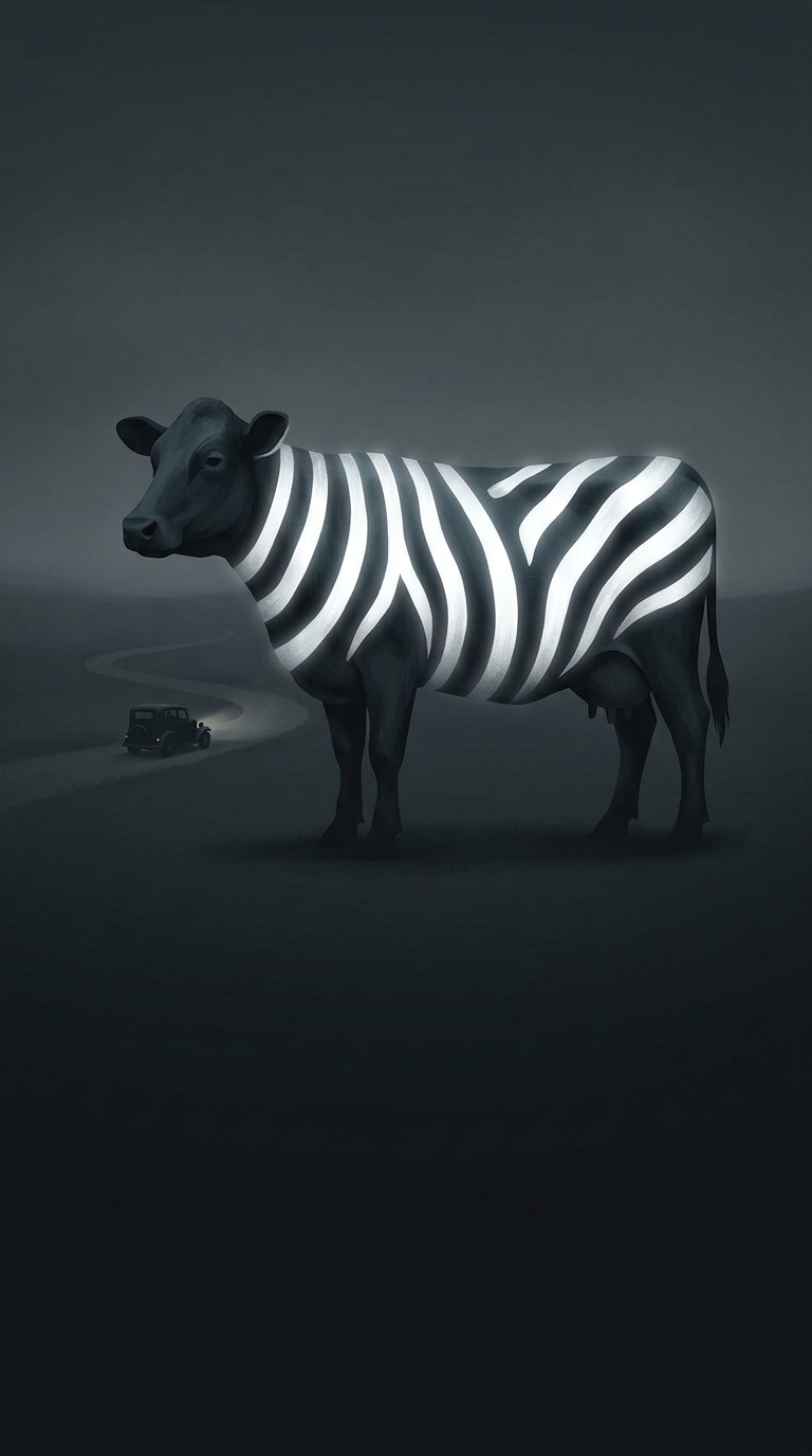 British authorities during the Second World War mandated that farmers paint white stripes on the sides of their cows so that drivers navigating through mandatory blackout…
