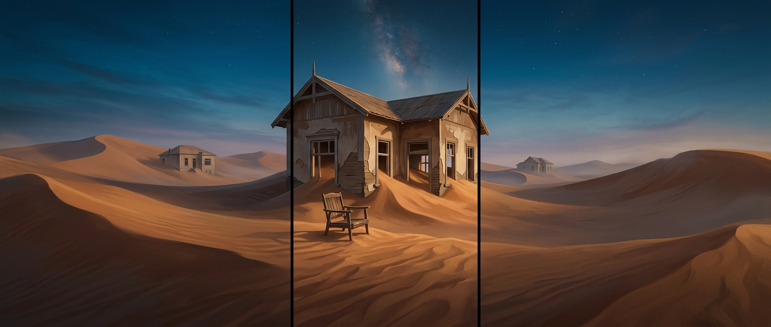 A ghost town being swallowed by Namibian sand