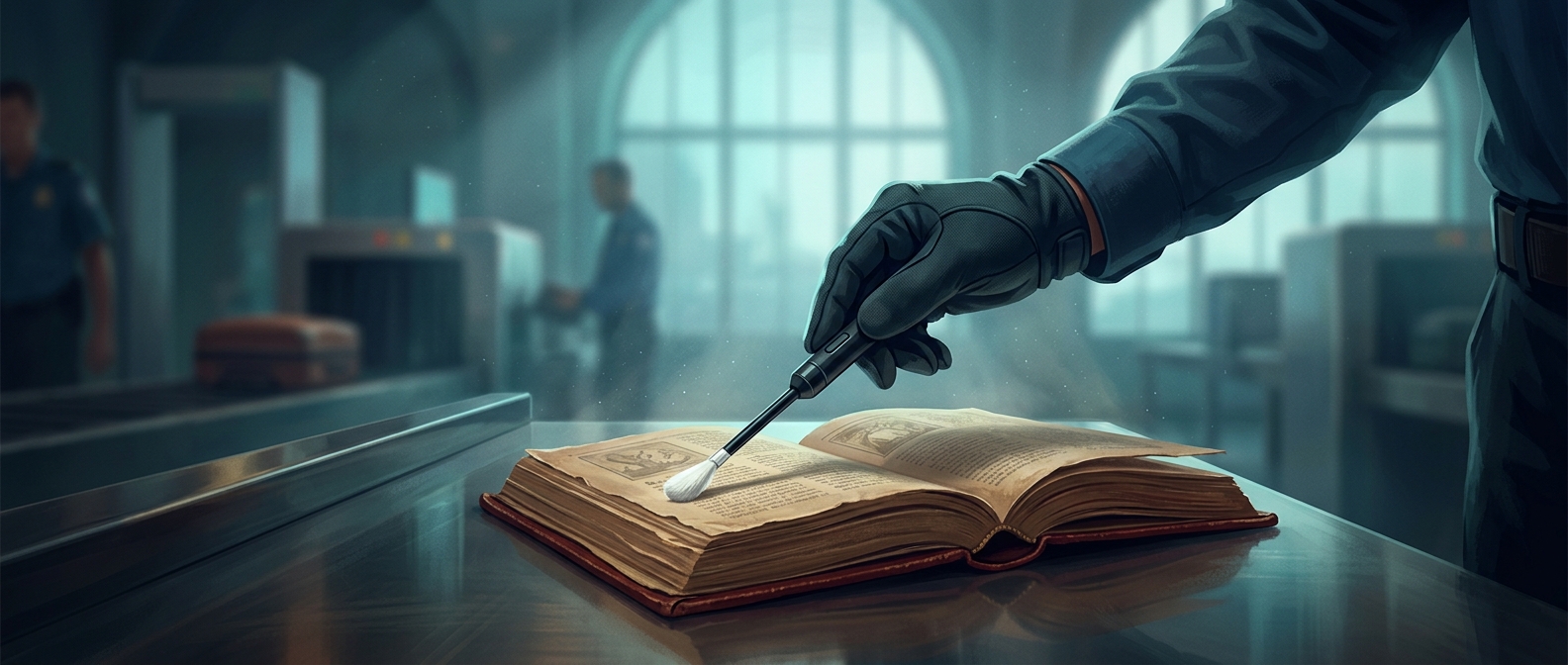 Why security agents swab some books for explosives