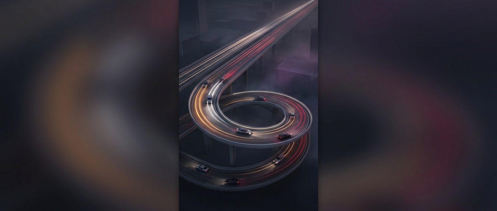 Highway exit ramps are curved to force speed drops