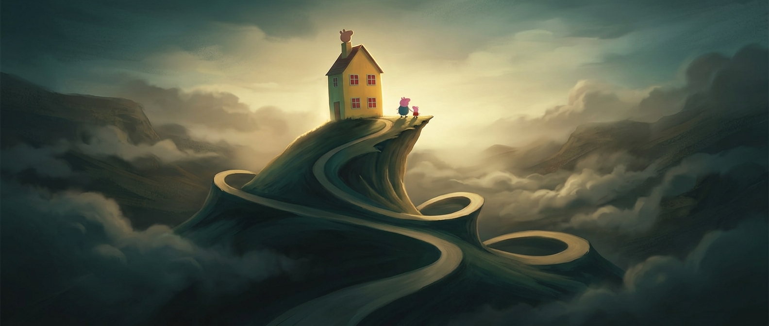 Why Peppa Pig's house sits on a steep hill