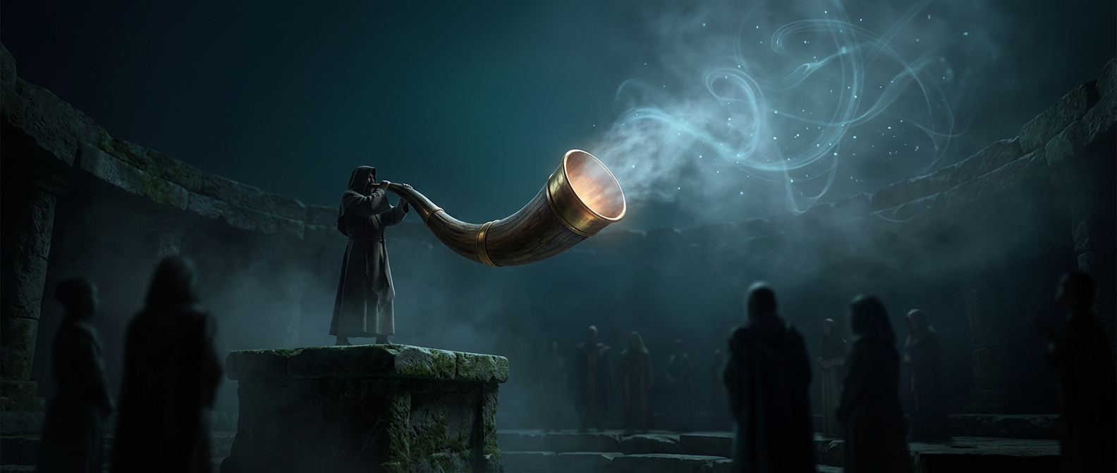 Blowing forcefully into a large hollowed object