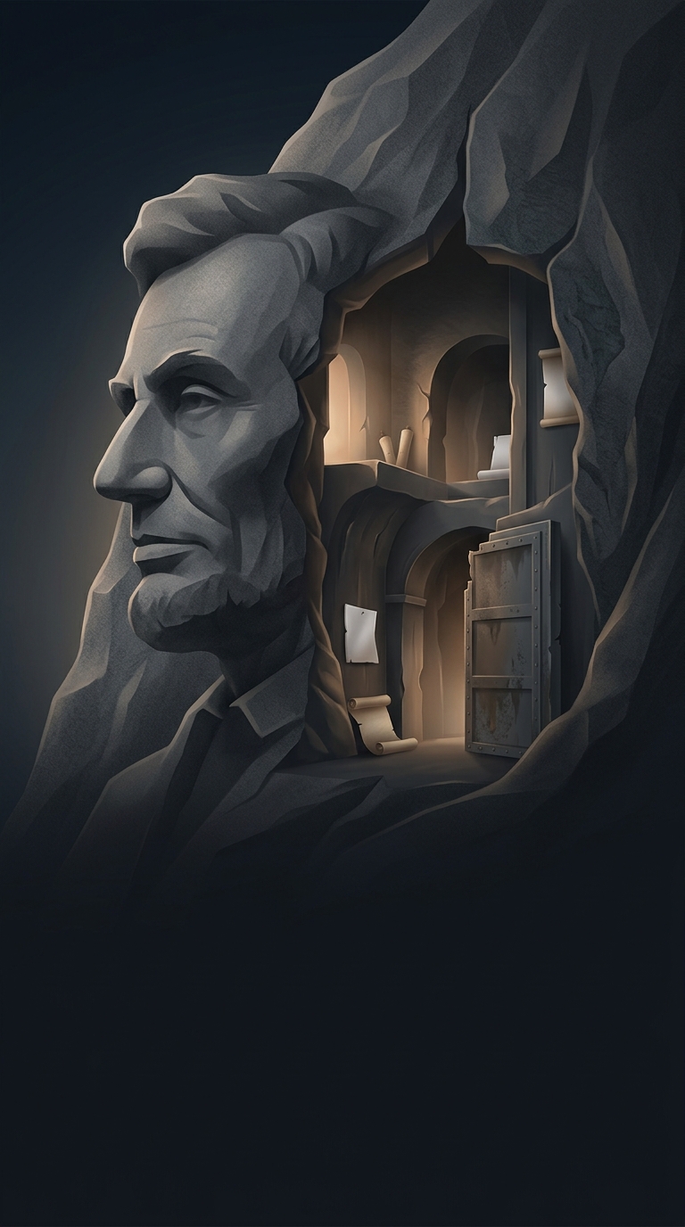 Mount Rushmore contains a secret, hidden room chiseled directly into the rock behind Abraham Lincoln's massive granite head, originally designed to be a grand Hall of Records for American history.