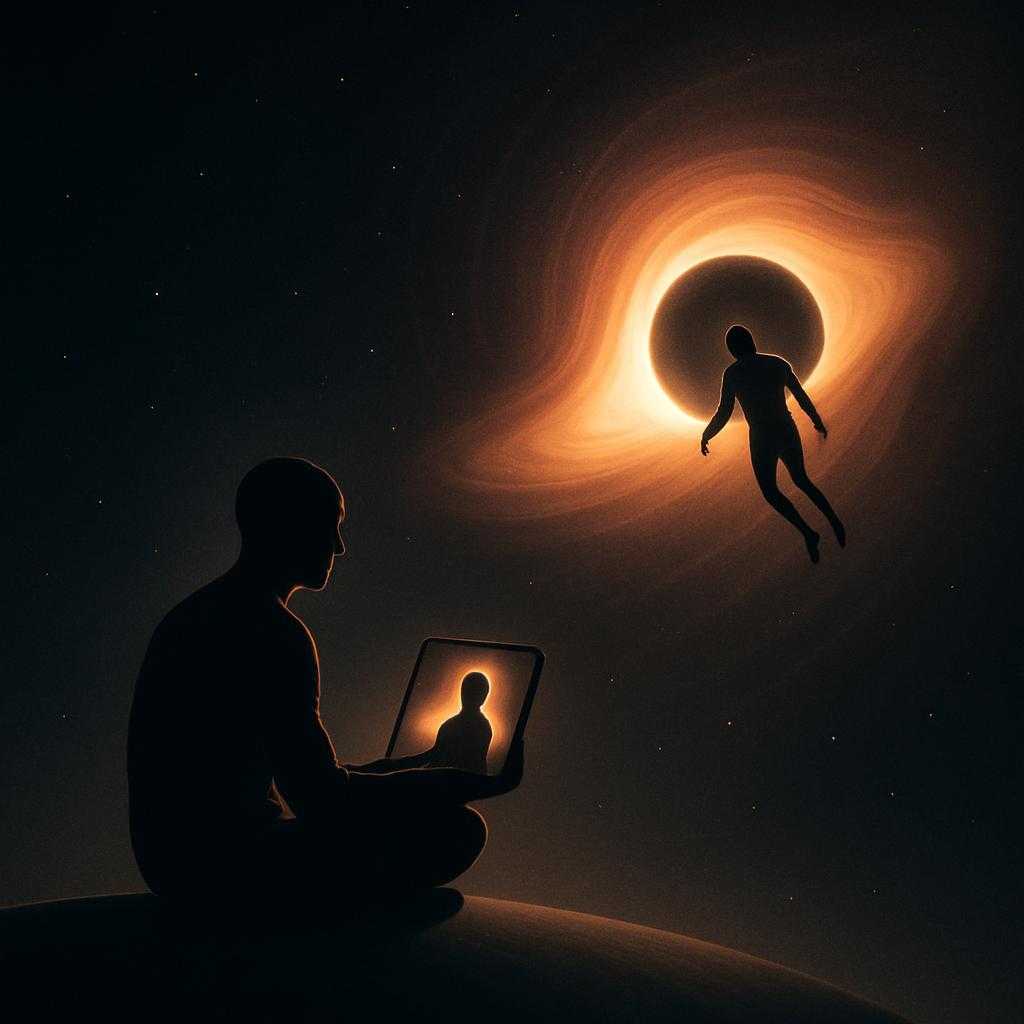 Imagine two twins: one orbits close to a massive black hole while the other stays on Earth watching via livestream. After many Earth years, who will actually have aged less?