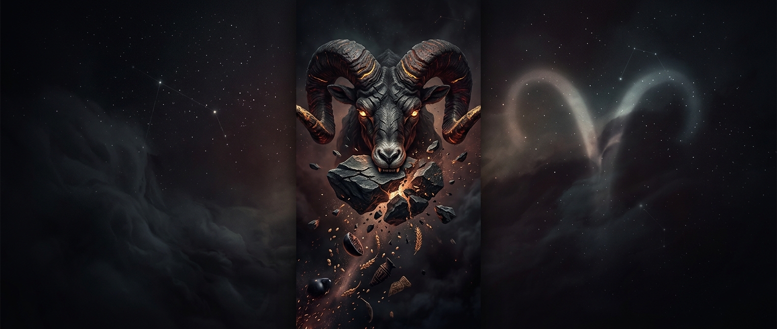 Aries chews food with aggressively intense force