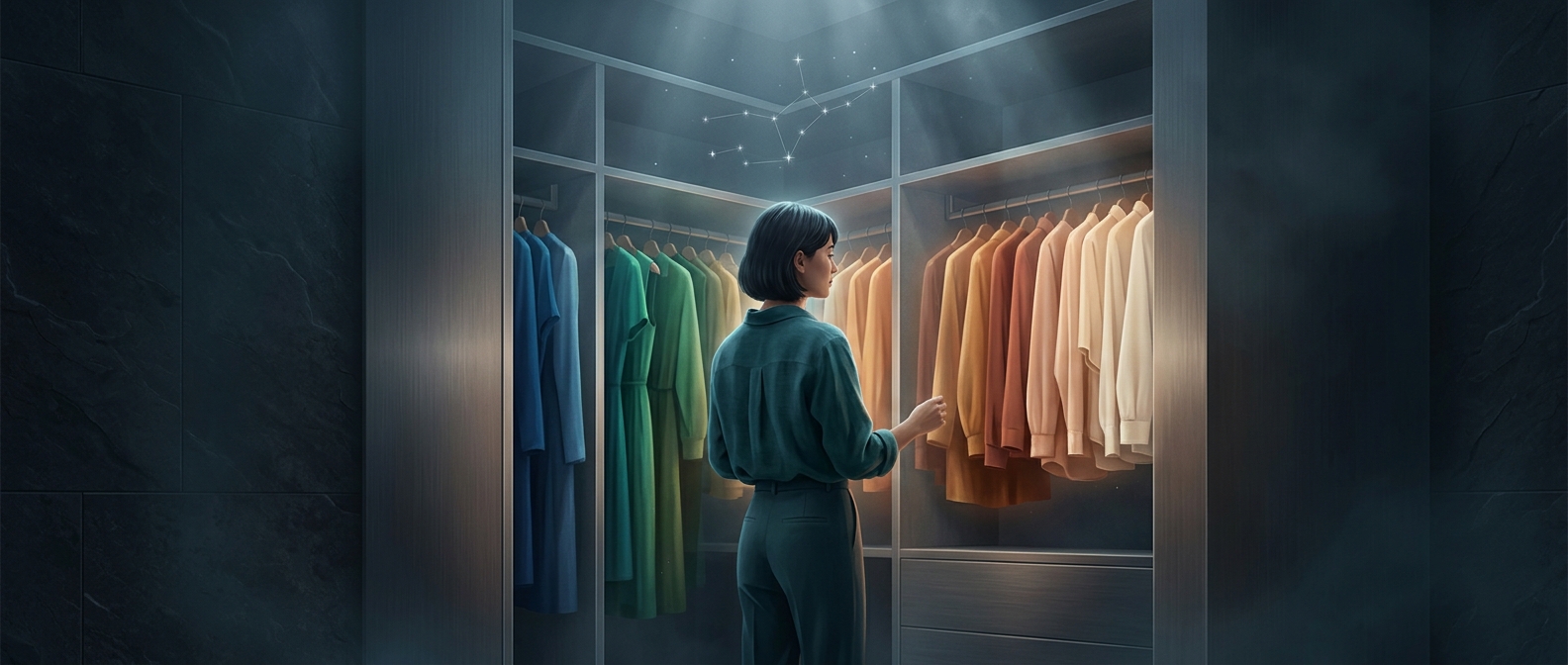 Color coordinating closets soothes the tense Virgo soul
