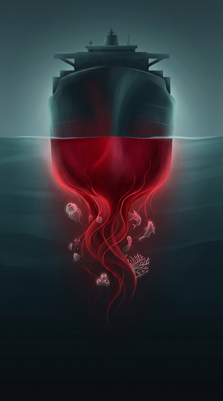 Cargo ships and ocean liners are traditionally painted red below the waterline because early shipbuilders used toxic copper biocides to prevent barnacles and seaweed from eating…