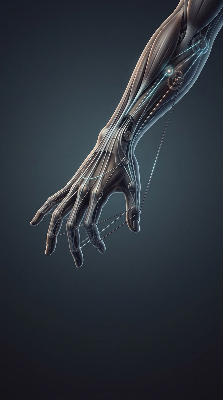 Fingers do not contain a single muscle, and all of the incredibly precise movements required to type, play instruments, or text your ex are controlled entirely by tendons pulled by muscles in your palms and forearms.