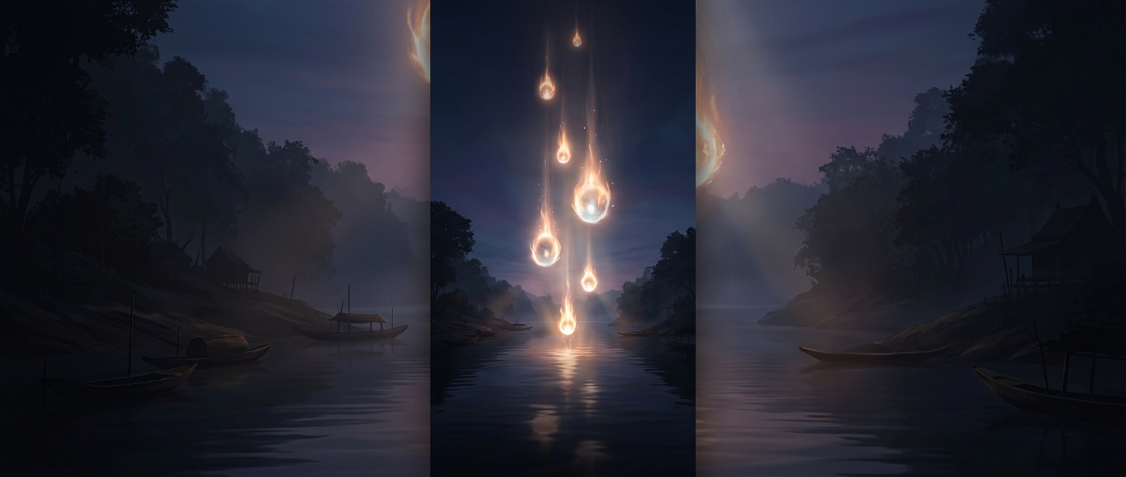 Mysterious glowing fireballs shoot directly out of a river