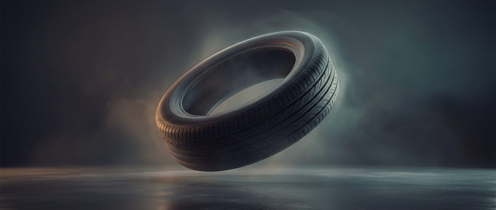Watching a perfectly round tire warp into a bizarre oval