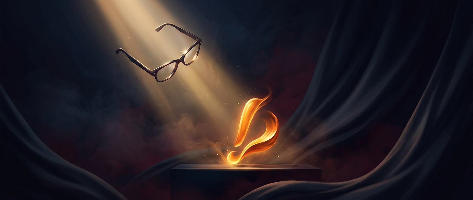 Dramatic speakers remove their glasses for emphasis
