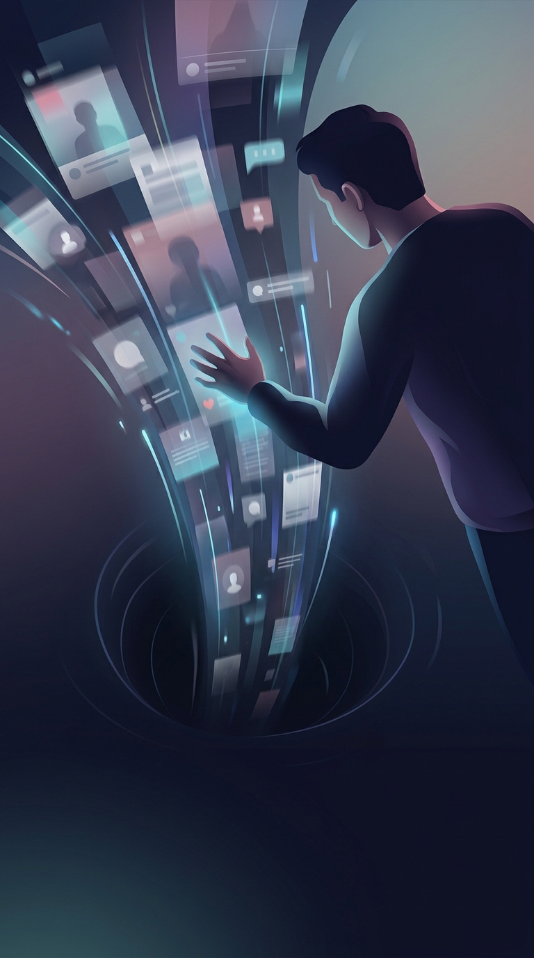 What core design philosophy drove the invention of the 'infinite scroll' seen on almost every app?