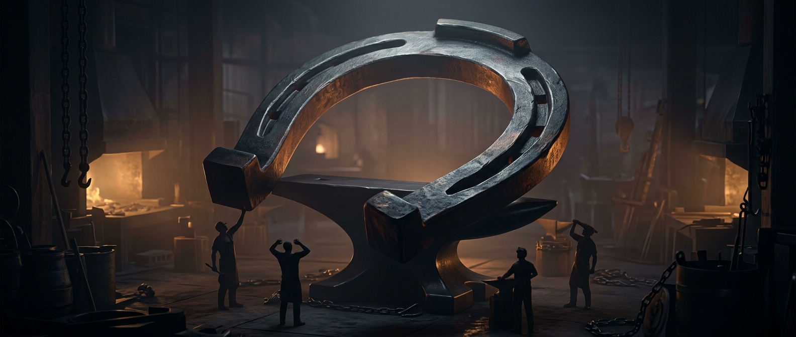 Martinsville Illinois forged a ridiculously heavy horseshoe