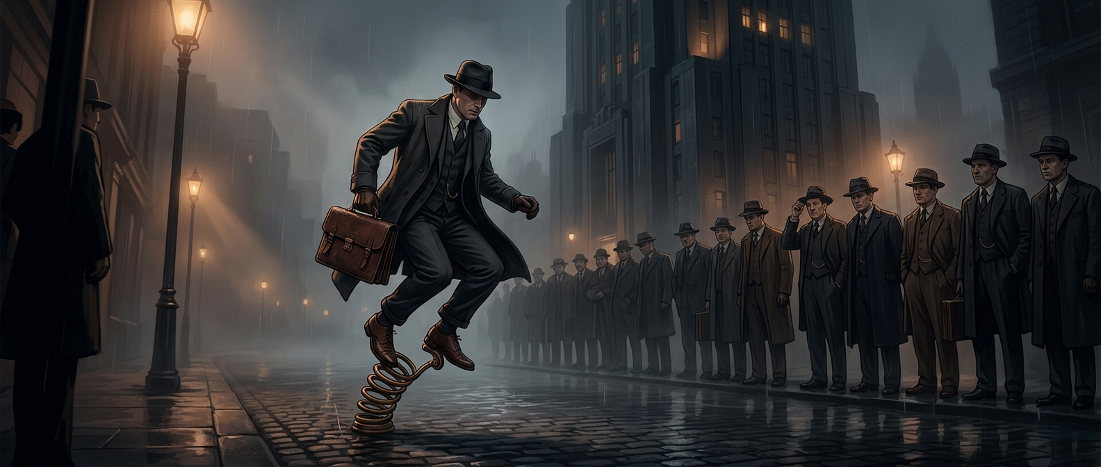 When businessmen tried commuting on pogo sticks