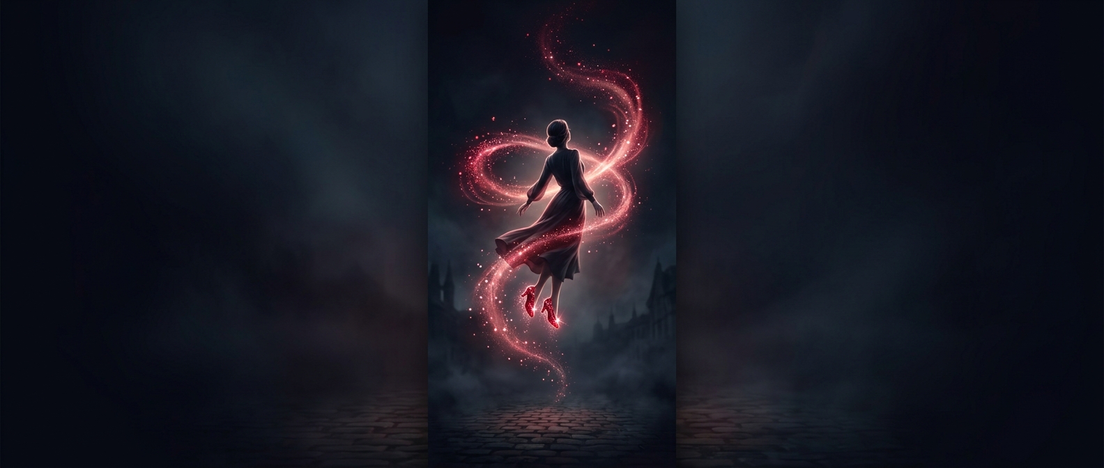 Being magically whisked away by ruby slippers