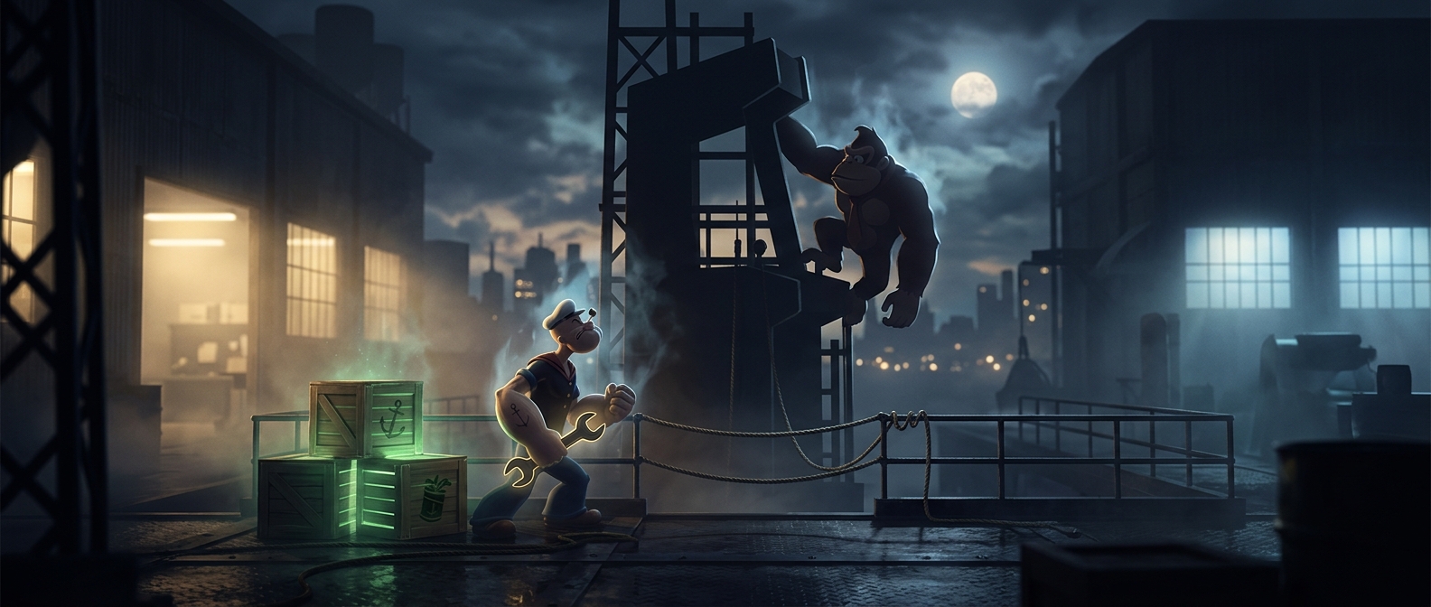 Donkey Kong began as a rejected Popeye game