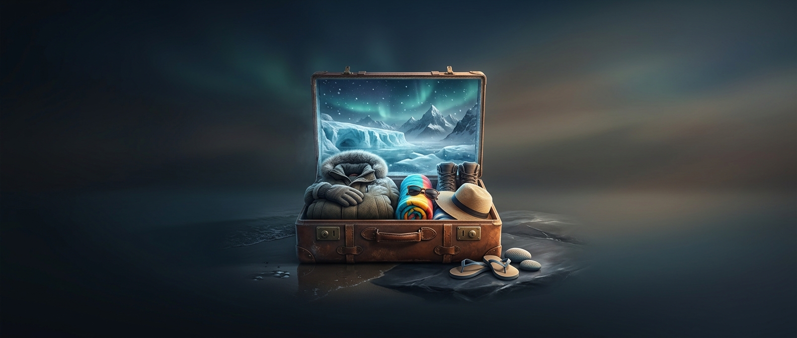 Packing arctic gear for a simple beach trip