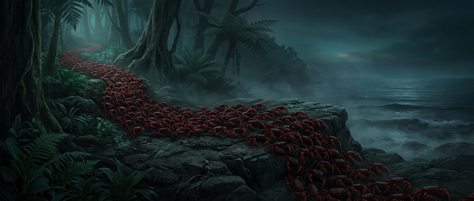 Millions of red crabs march across Christmas Island