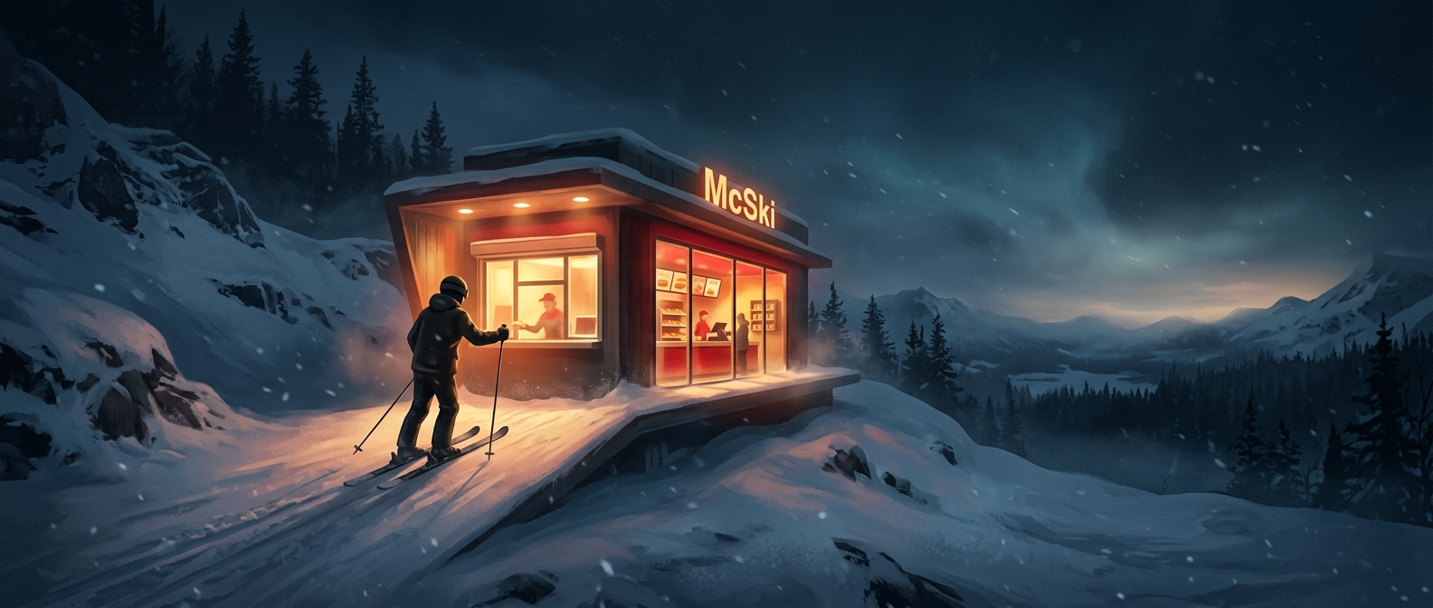 At this McDonald's, you can order without removing your skis