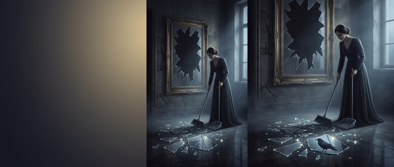 Breaking a mirror means nothing but a mess to sweep
