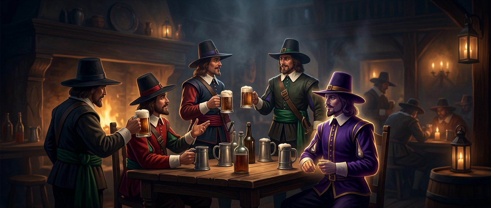 Puritans wore bright colors—and drank beer