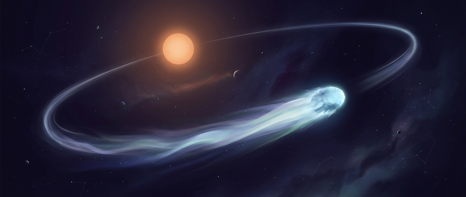 Halleys comet travels on a long solar loop