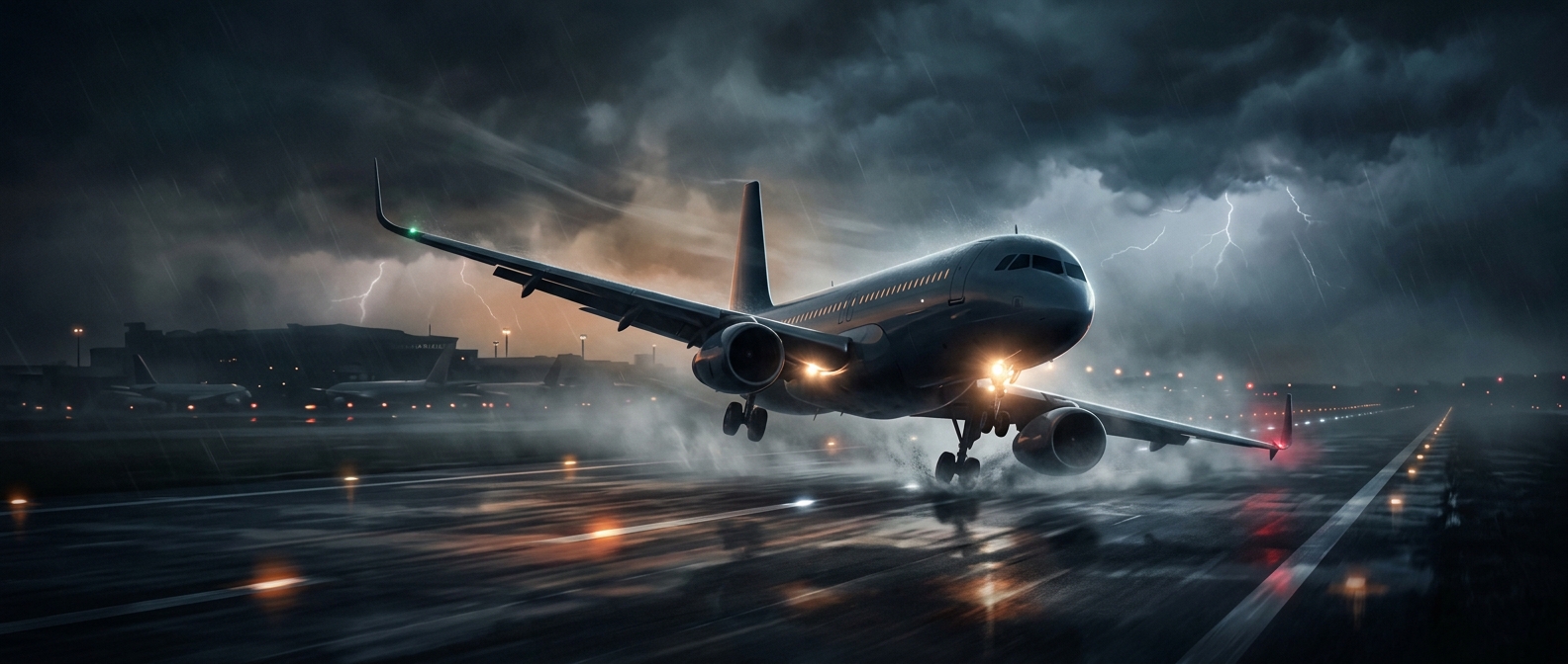 How planes land in strong crosswinds