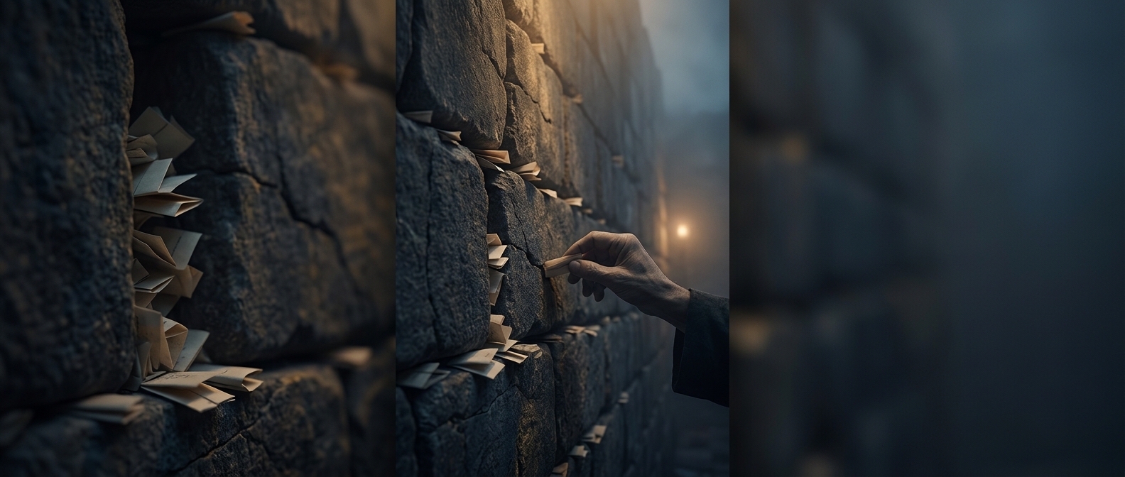 Shoving folded notes into massive structural walls
