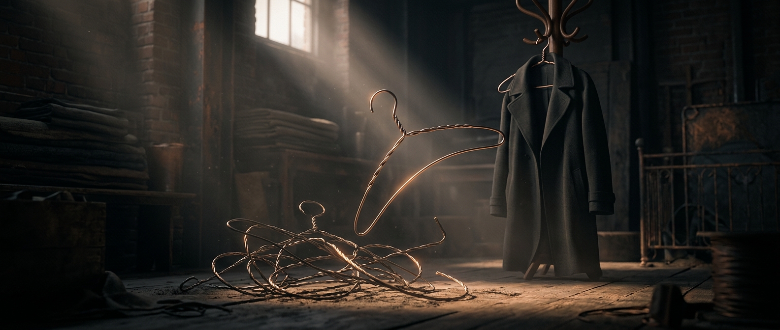 The coat hanger inspired by a piece of wire