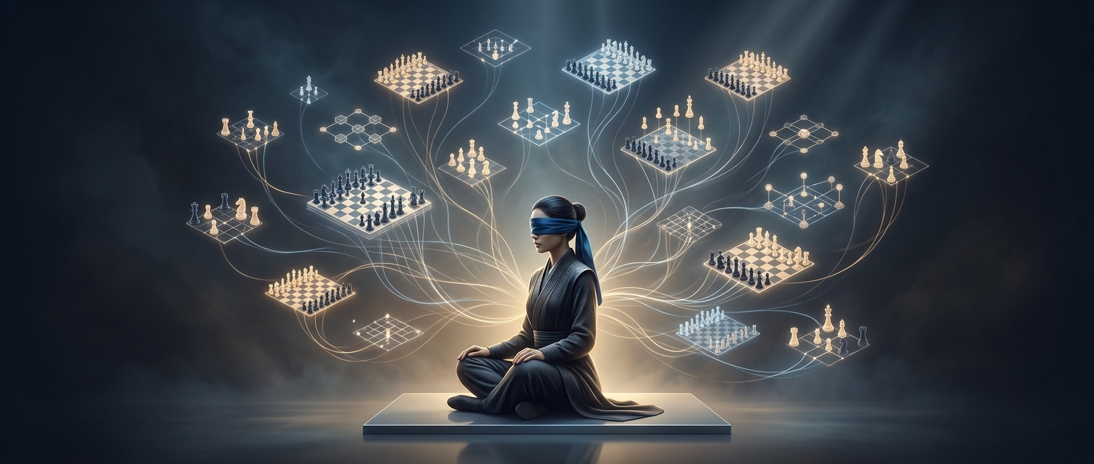 Grandmasters can play dozens of chess games blindfolded
