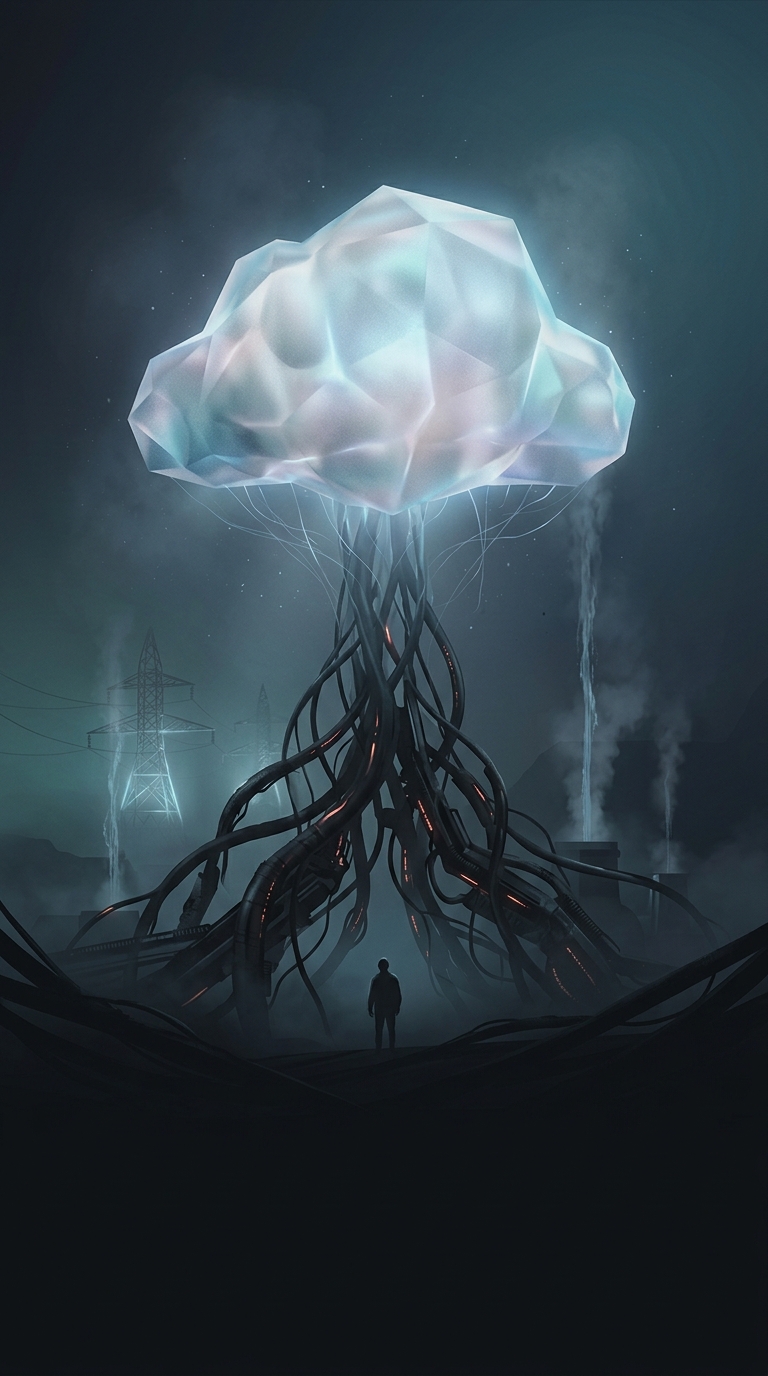 Where does the digital 'cloud' actually live while consuming massive amounts of natural resources?