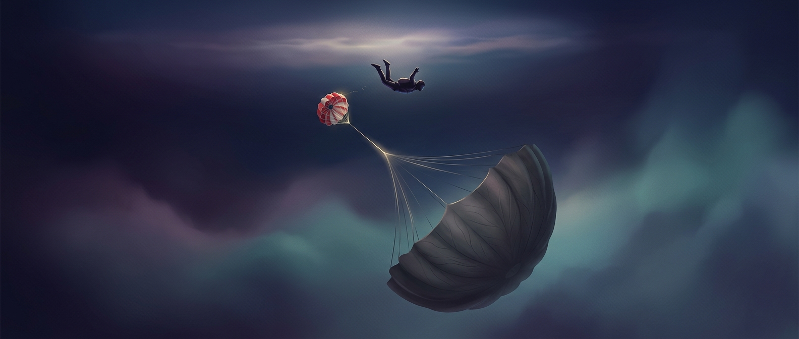 Skydivers use a tiny parachute to open the big one