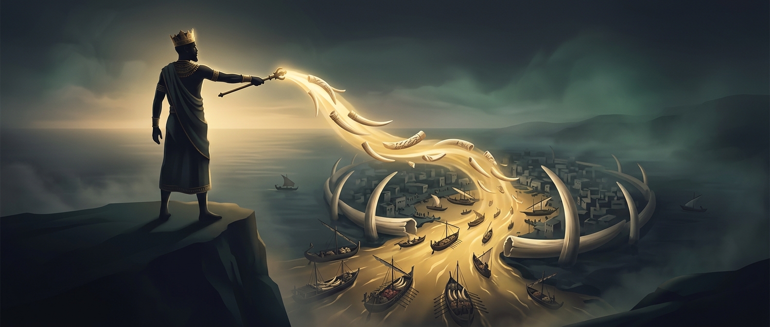 King Ezana transformed the ancient port of Adulis into a massive ivory trading monopoly